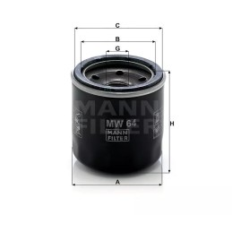 MW 64 MANN-FILTER alyvos filtras