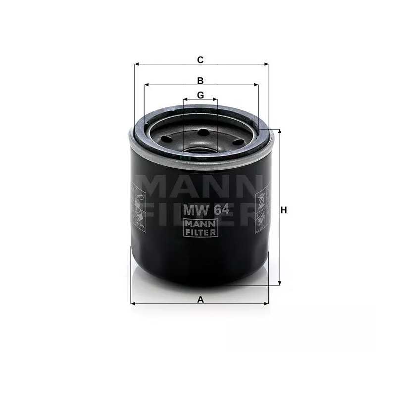 MW 64 MANN-FILTER alyvos filtras