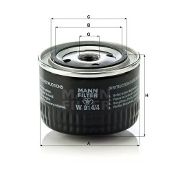 W 914/4 MANN-FILTER alyvos filtras OPEL OMEGA, SENATOR 2.5-4.0
