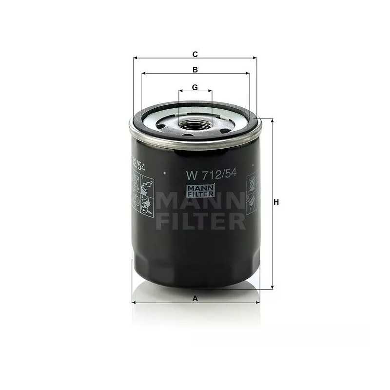 712/54 MANN-FILTER alyvos filtras VW LUPO