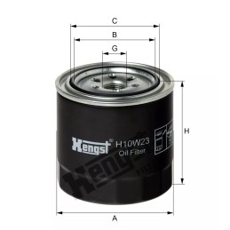 H10W23 Hengst alyvos filtras