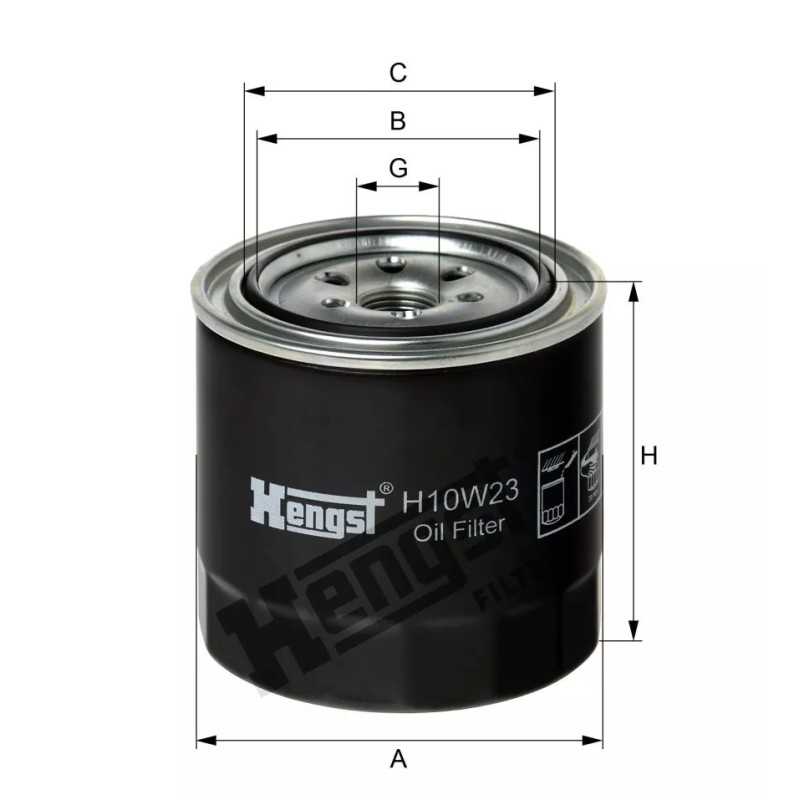 H10W23 Hengst alyvos filtras
