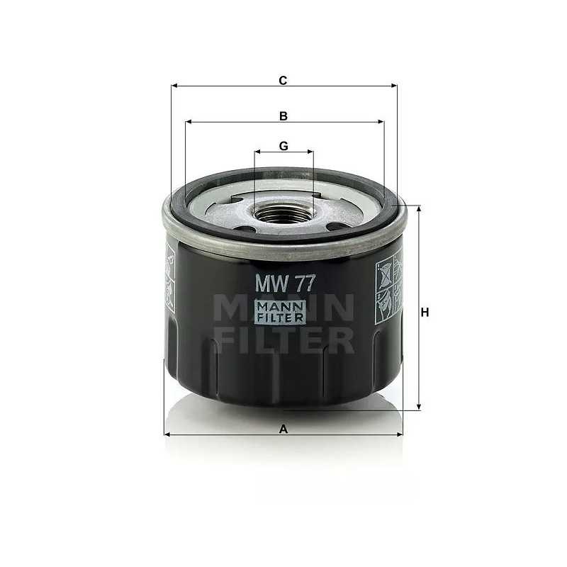 MW 77 MANN-FILTER alyvos filtras