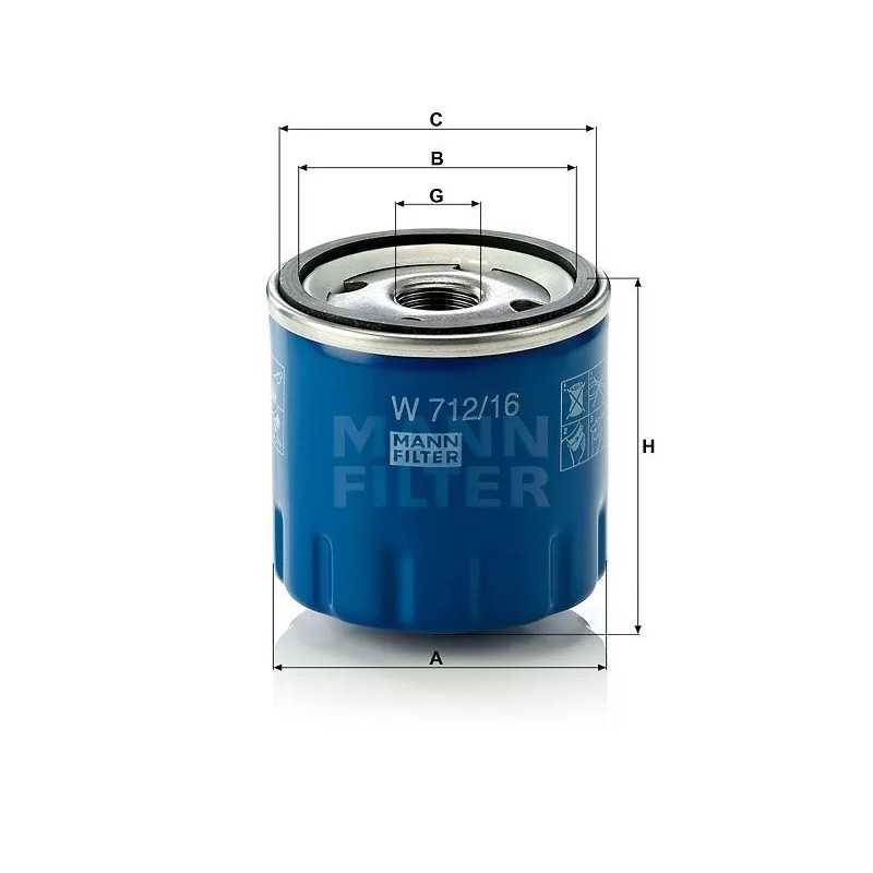 W 712/16 MANN-FILTER FIAT alyvos filtras