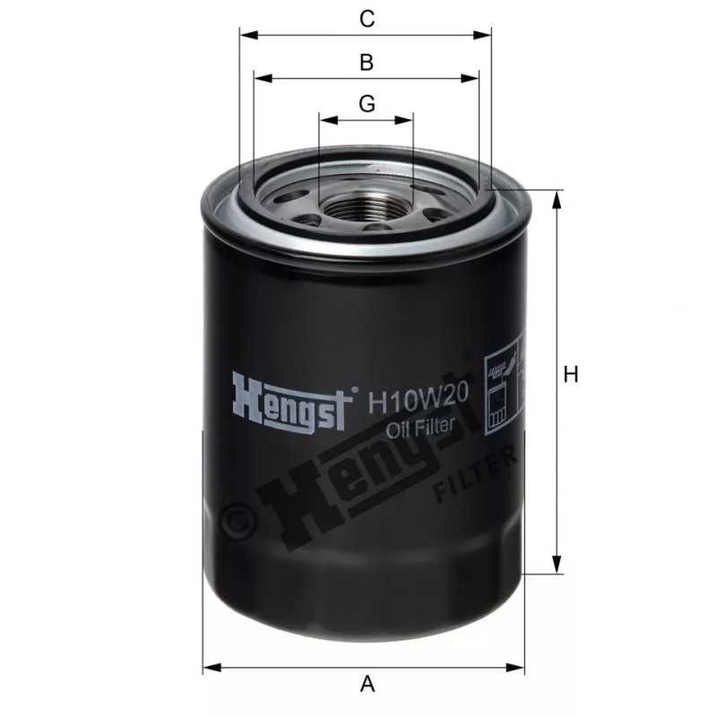 H10W20 Hengst alyvos filtras - pakeistas H10W19