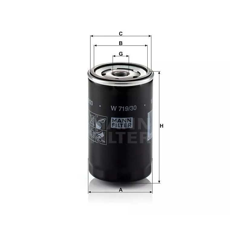 W 719/30 MANN-FILTER alyvos filtras AUDI VW