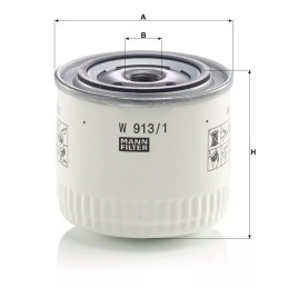 W 913/1 MANN-FILTER alyvos filtras