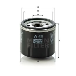 W 66 MANN-FILTER alyvos filtras RENAULT