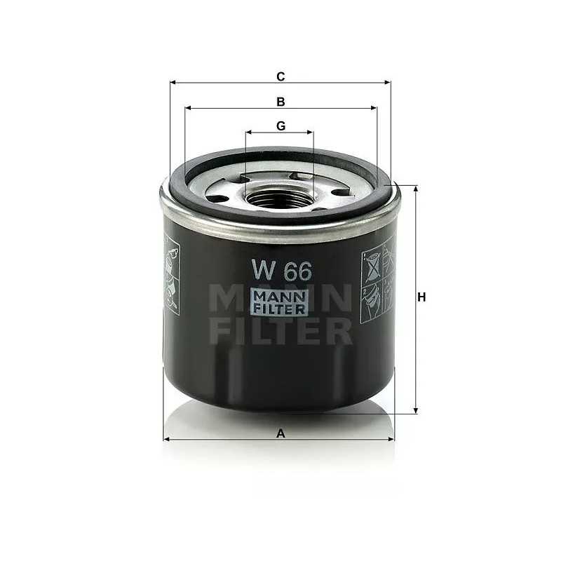 W 66 MANN-FILTER alyvos filtras RENAULT