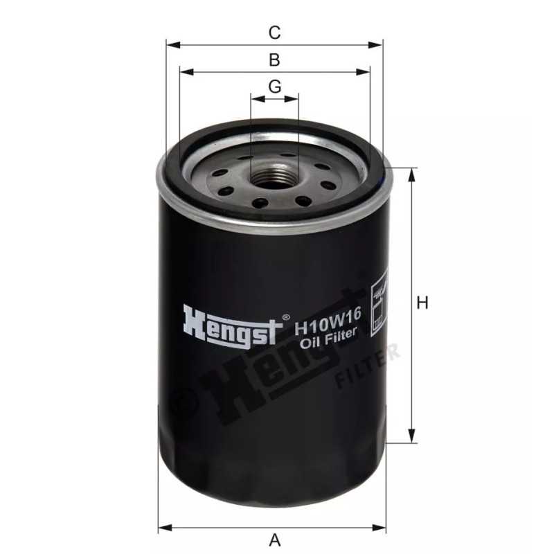 H10W16 Hengst alyvos filtras