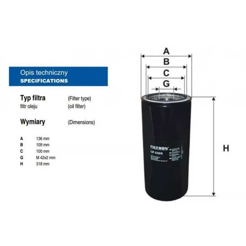 OP 626/8 FILTRON alyvos filtras