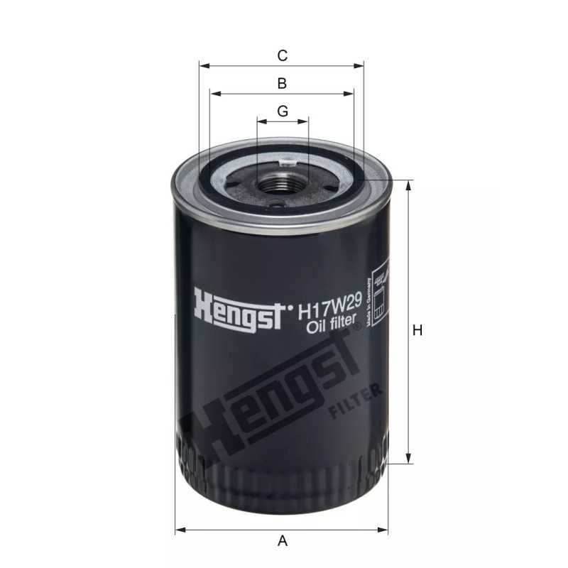 H17W29 Hengst alyvos filtras