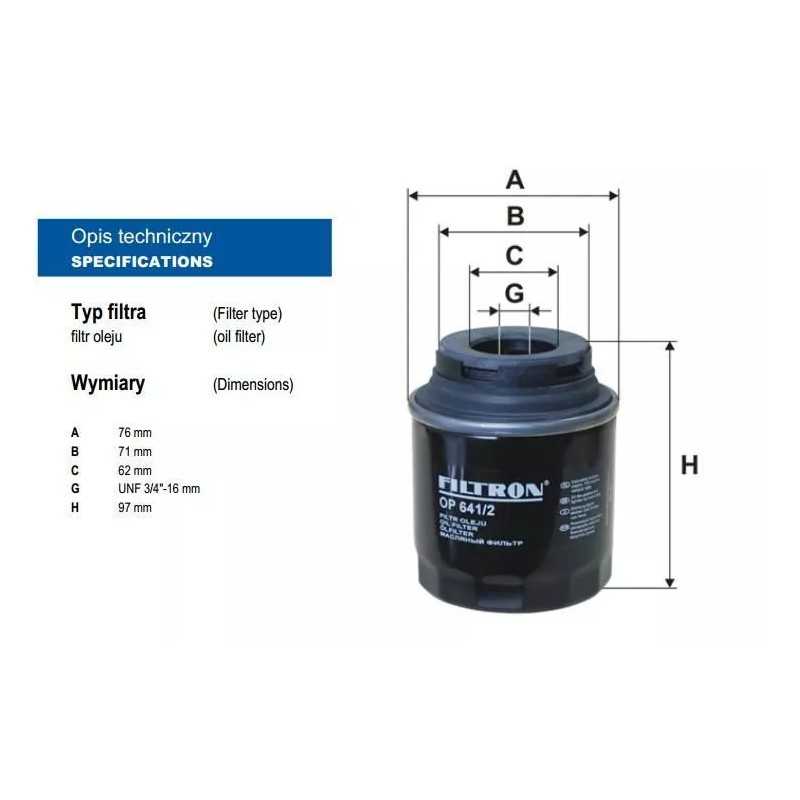 OP 641/2 FILTRON alyvos filtras