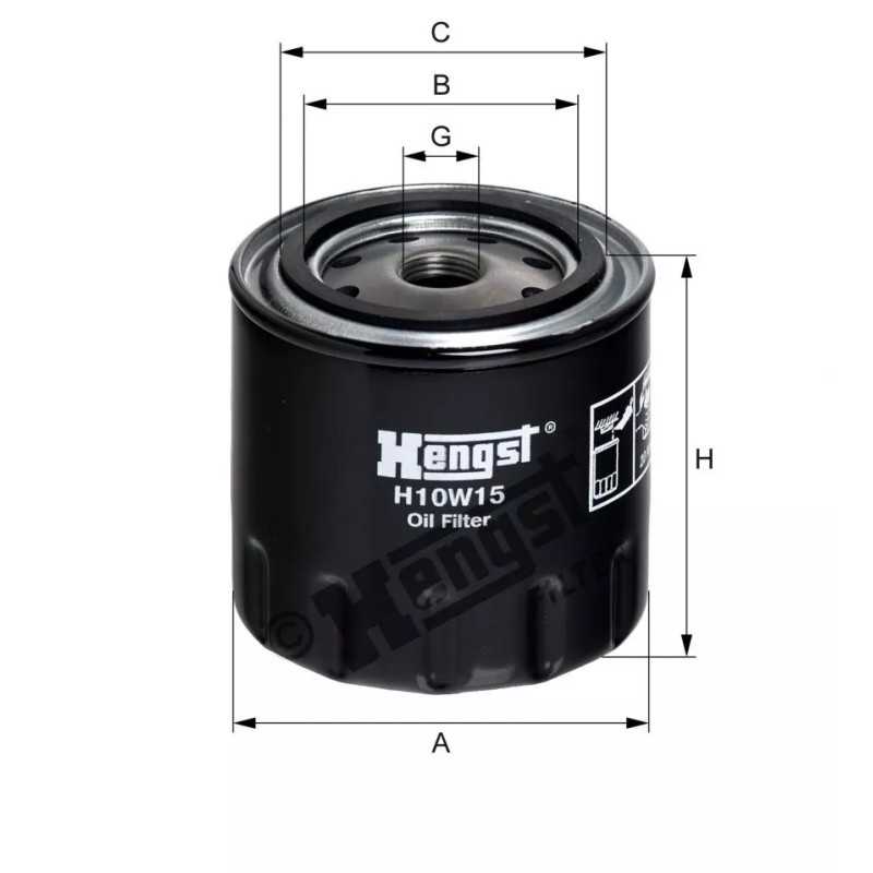 H10W15 Hengst alyvos filtras