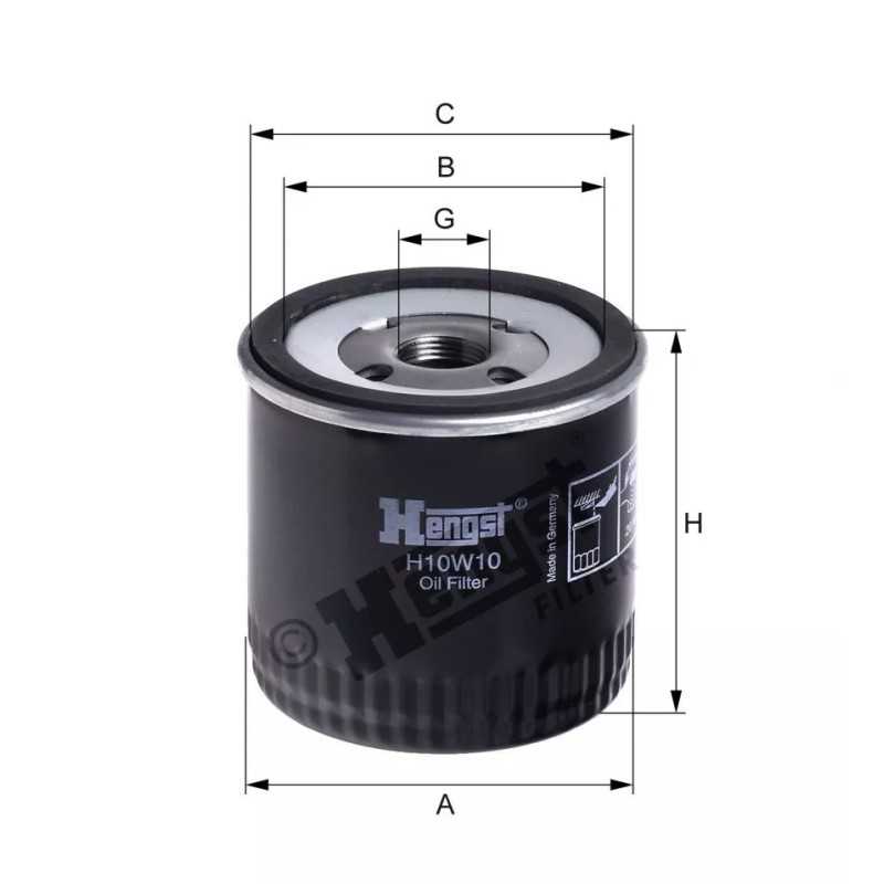 H10W10 Hengst alyvos filtras