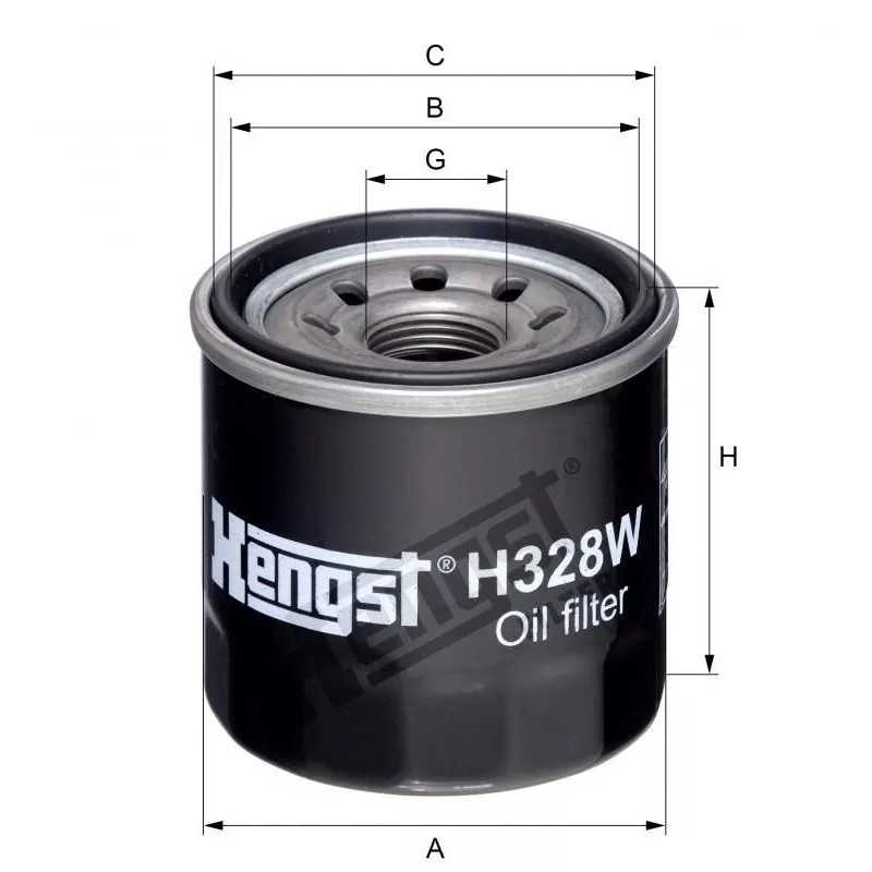 H328W Hengst alyvos filtras