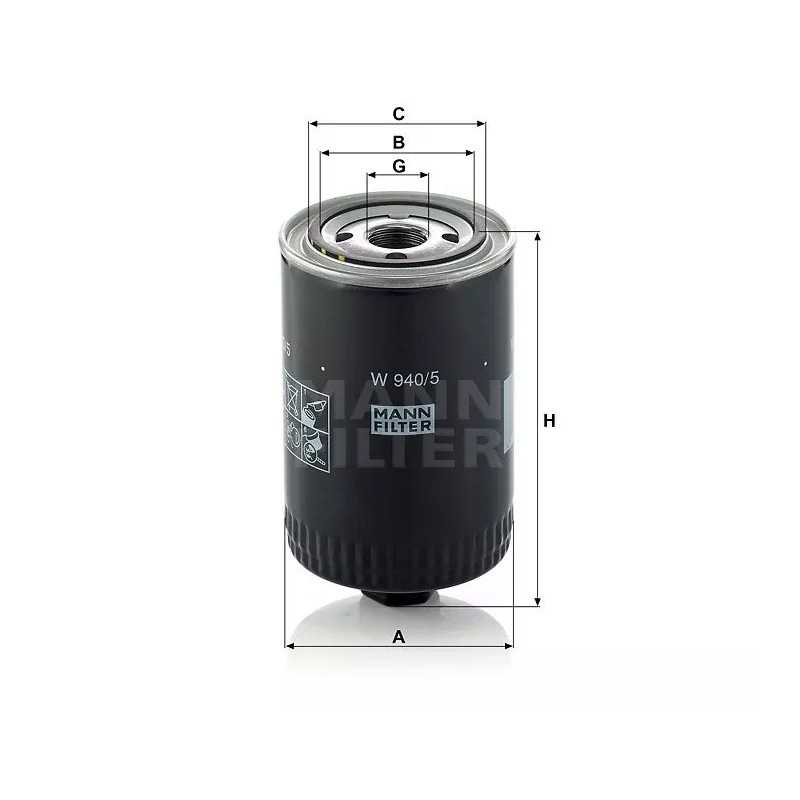W 940/5 MANN-FILTER alyvos filtras URSUS C 330-C 360