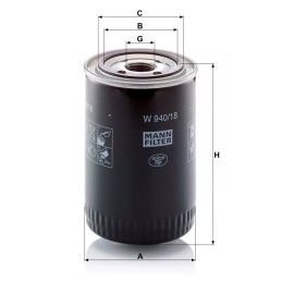 W 940/18 MANN-FILTER ALYVOS FILTRAS PORSCHE 911 2.2-3.6 -93
