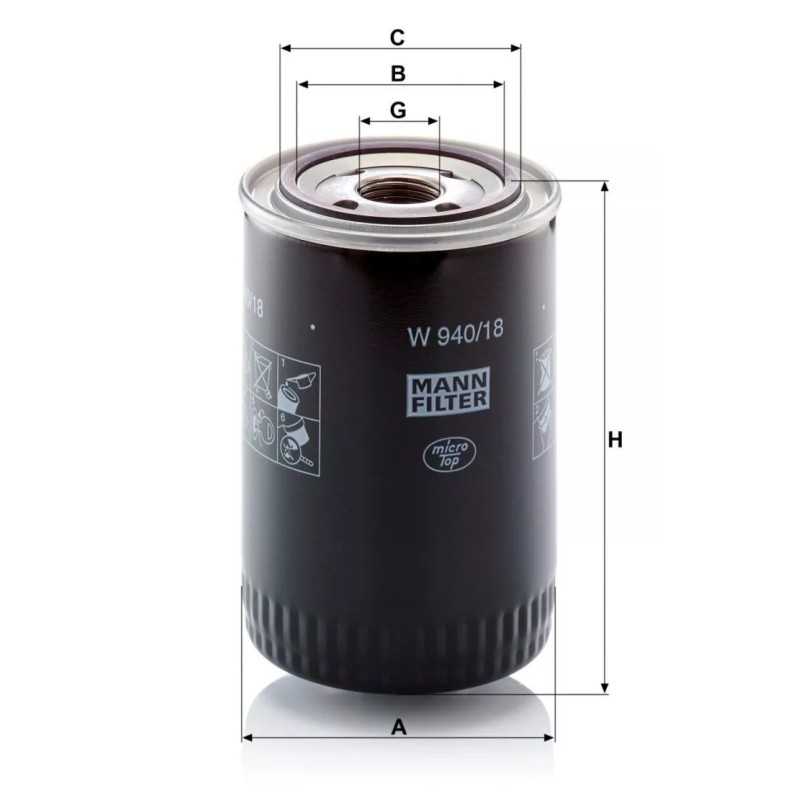 W 940/18 MANN-FILTER ALYVOS FILTRAS PORSCHE 911 2.2-3.6 -93