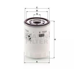 W7034 MANN alyvos filtras