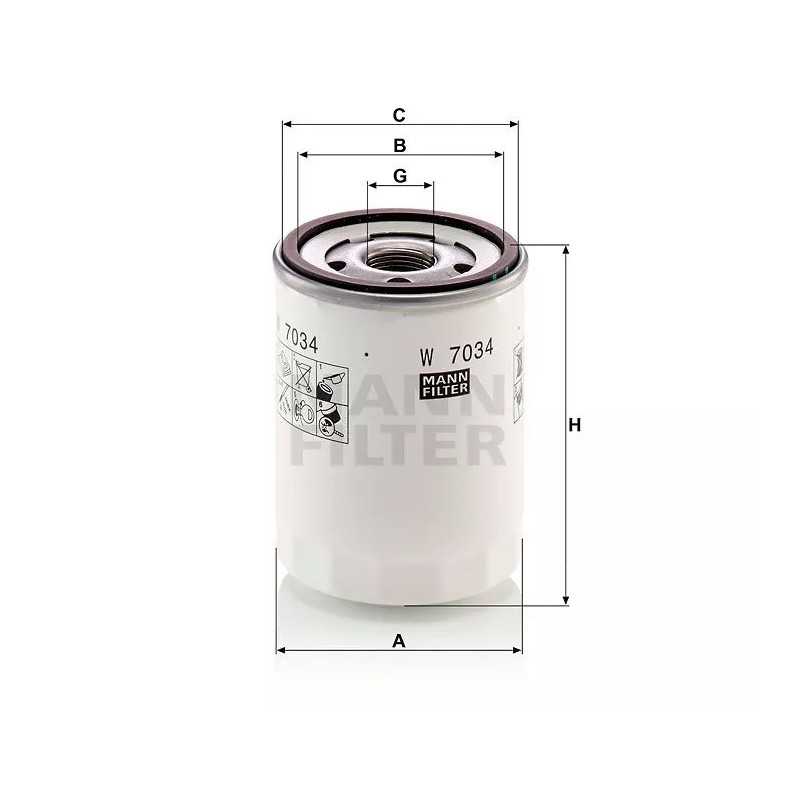 W7034 MANN alyvos filtras