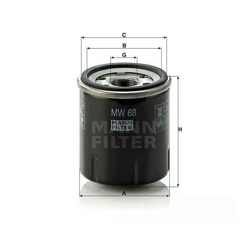 MW 68 MANN-FILTER alyvos filtras
