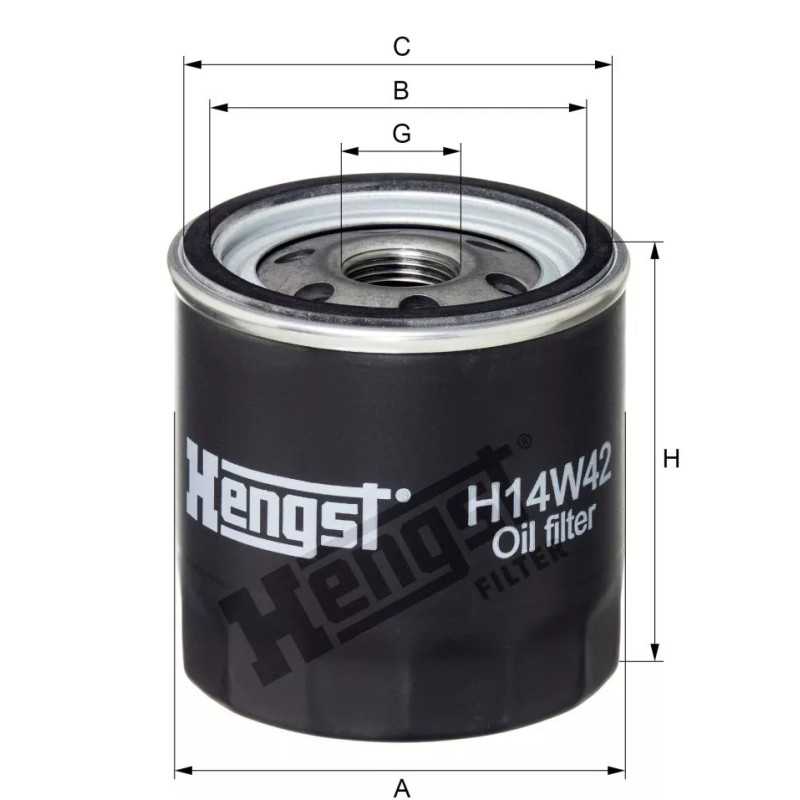H14W42 Hengst alyvos filtras