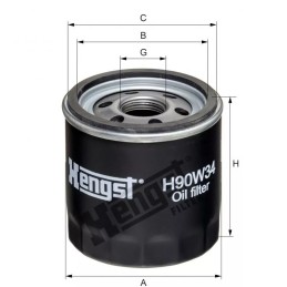 H90W34 Hengst alyvos filtras