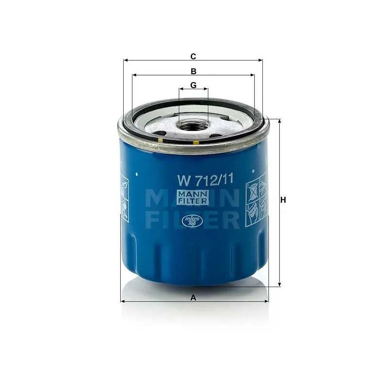 W 712/11 MANN-FILTER ALYVOS FILTRAS CITROEN PEUGEOT