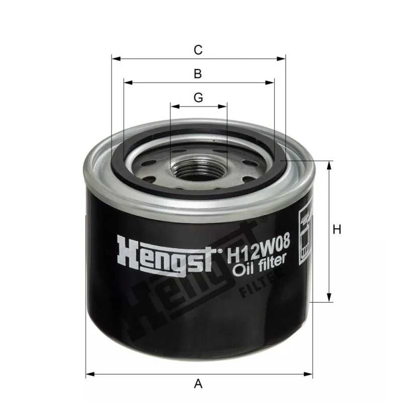 H12W08 Hengst alyvos filtras