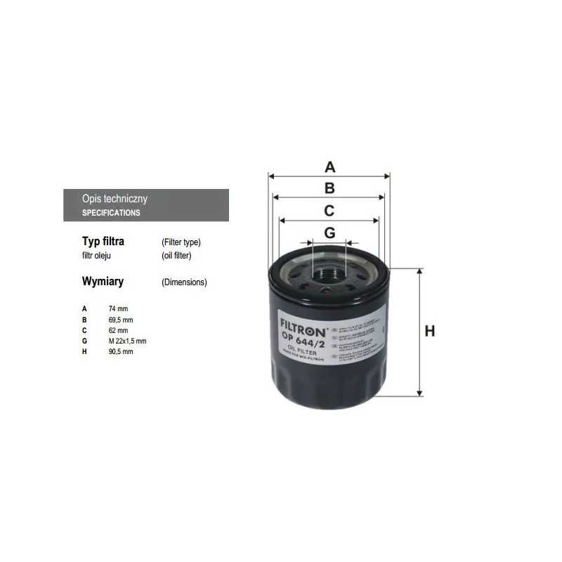 OP 644/2 FILTRON alyvos filtras