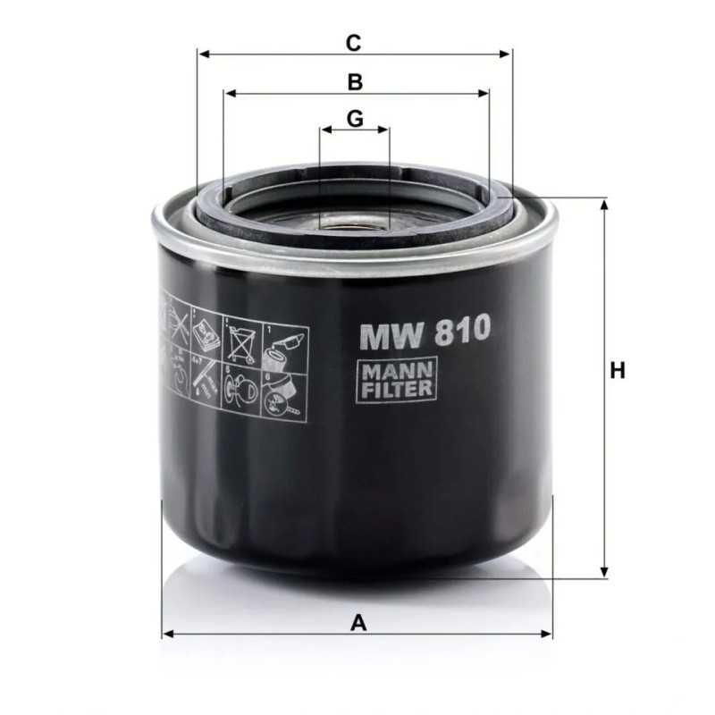 MW 810 MANN-FILTER alyvos filtras