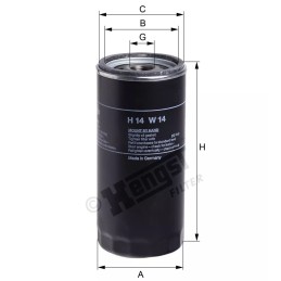 H14W14 Hengst alyvos filtras