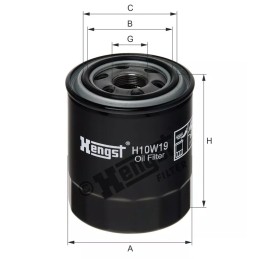 H10W19 Hengst alyvos filtras