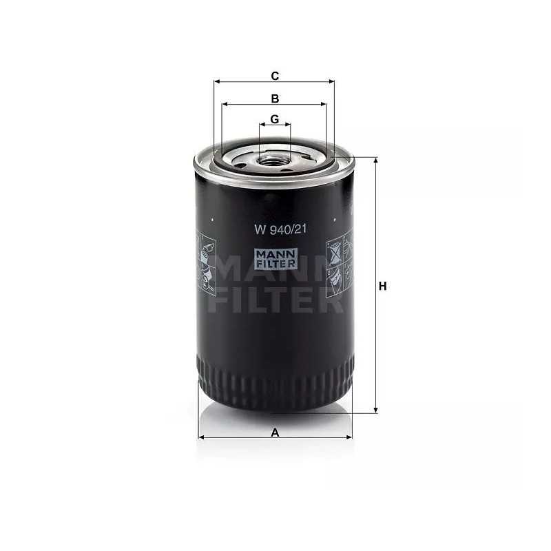 940/21 MANN-FILTER alyvos filtras OPEL NISSAN