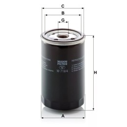 W 719/4 MANN-FILTER alyvos filtras VOLVO
