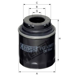 H314W01 Hengst alyvos filtras