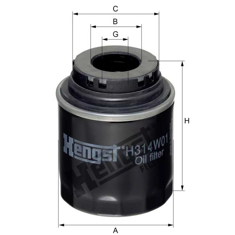 H314W01 Hengst alyvos filtras