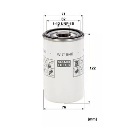W 719/46 MANN-FILTER alyvos filtras