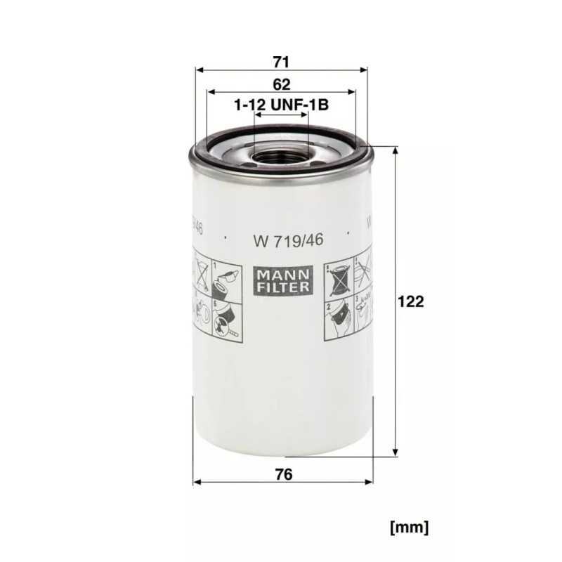W 719/46 MANN-FILTER alyvos filtras