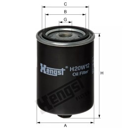 H20W12 Hengst alyvos filtras