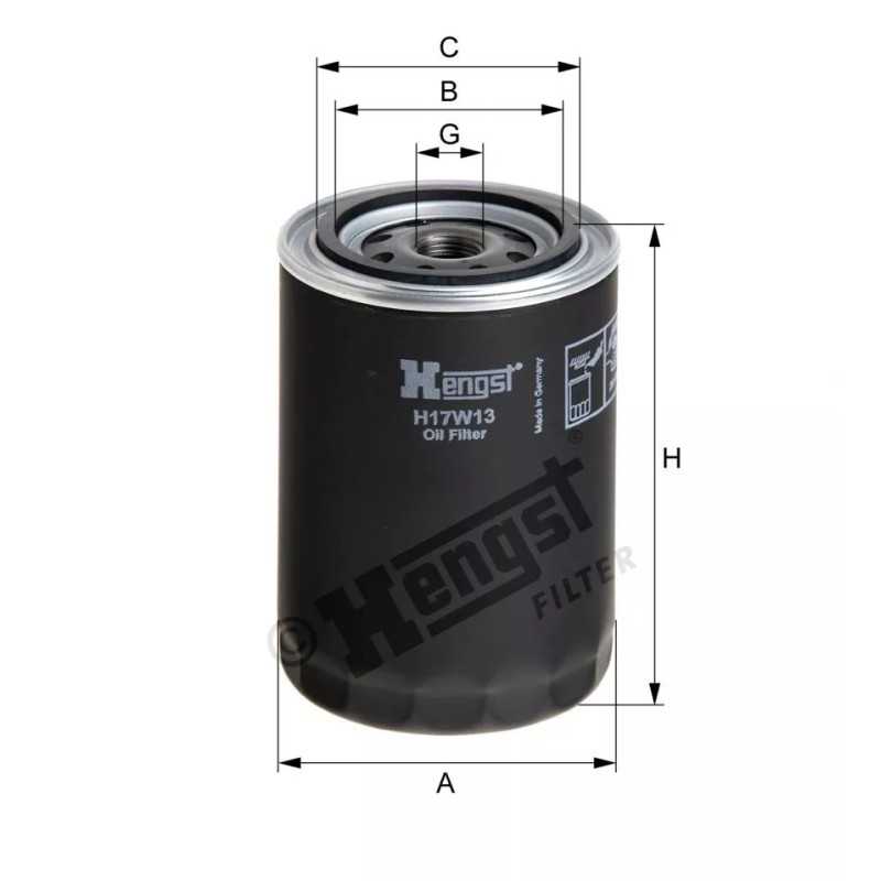 H17W13 Hengst alyvos filtras