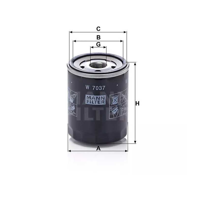W7037 MANN alyvos filtras