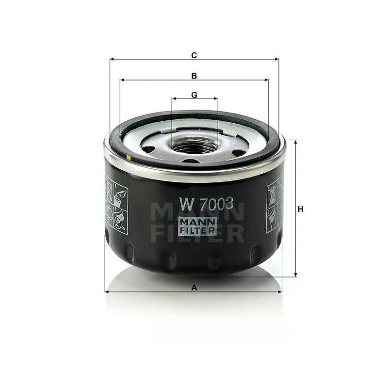 W 7003 MANN-FILTER alyvos filtras