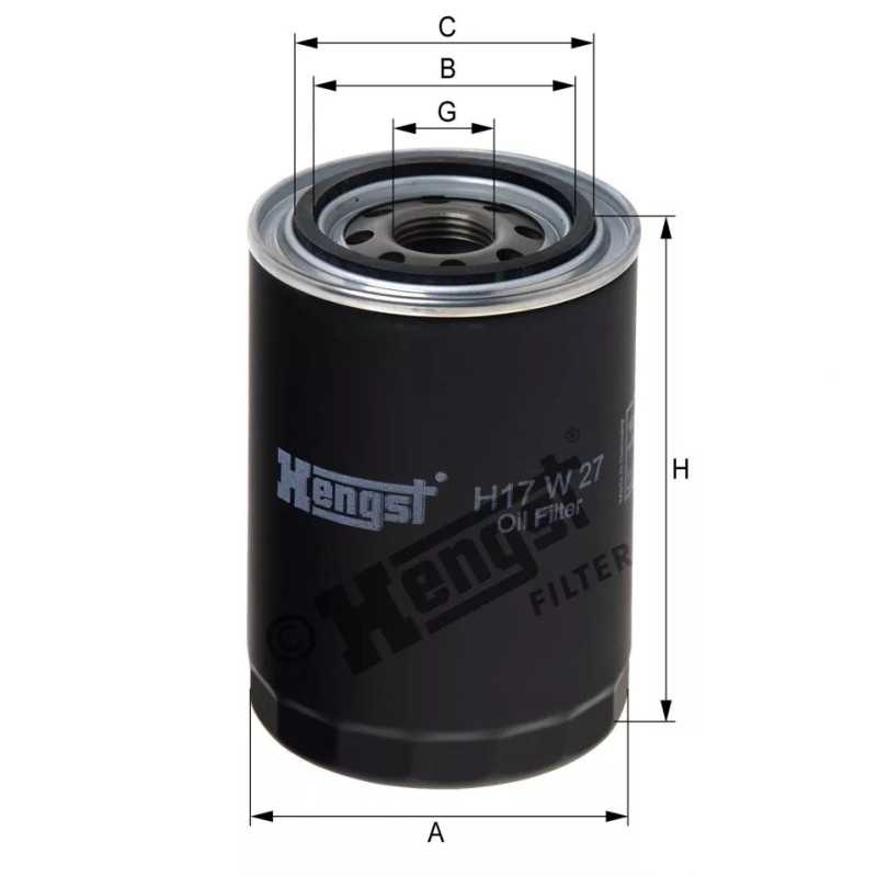 H17W27 Hengst alyvos filtras