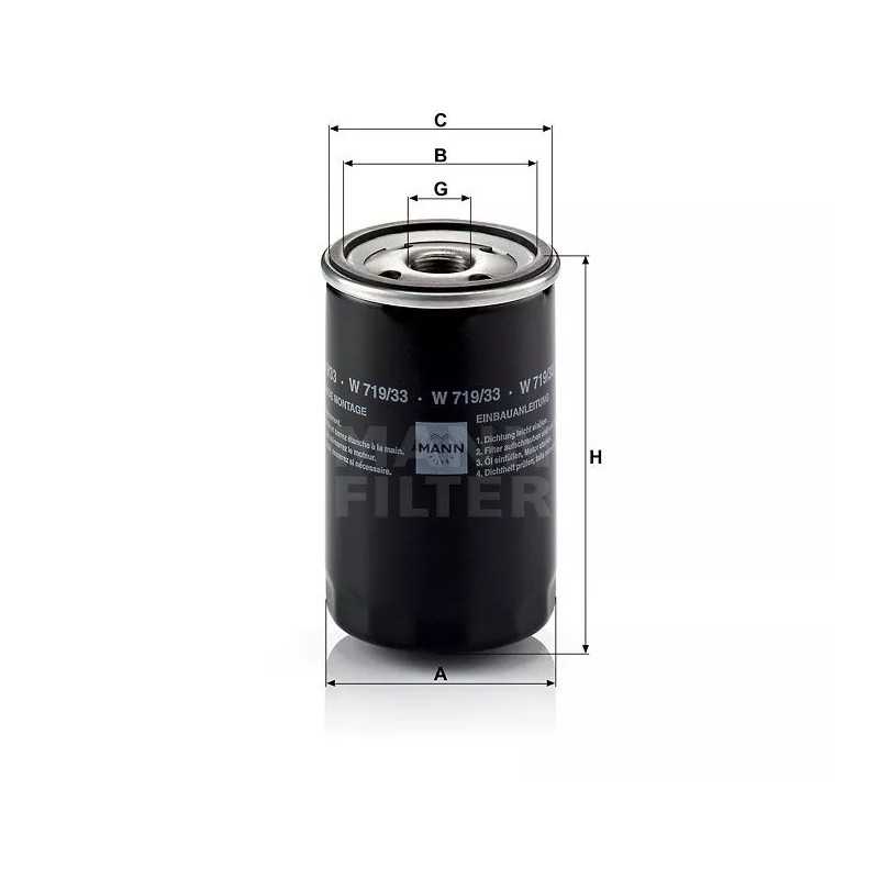 W 719/33 MANN-FILTER alyvos filtras ROVER 75 2.0/2.5 99-
