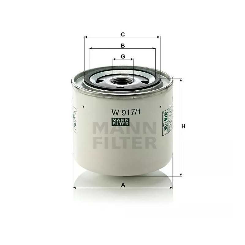 W 917/1 MANN-FILTER ALYVOS FILTRAS ALFA ROMEO 156/166 2.4TDI