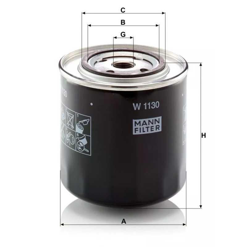 W 1130 MANN-FILTER ALYVOS FILTRAS AUDI VW A6