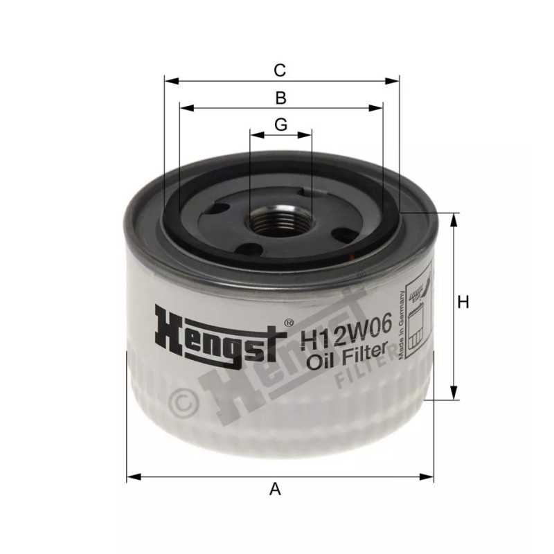 H12W06 Hengst alyvos filtras