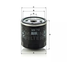 MW 712 MANN-FILTER ALYVOS FILTRAS BMW K-SER MOTOCIKLIAI